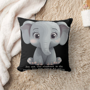 Coussin Je ne suis pas l'éléphant dans la pièce