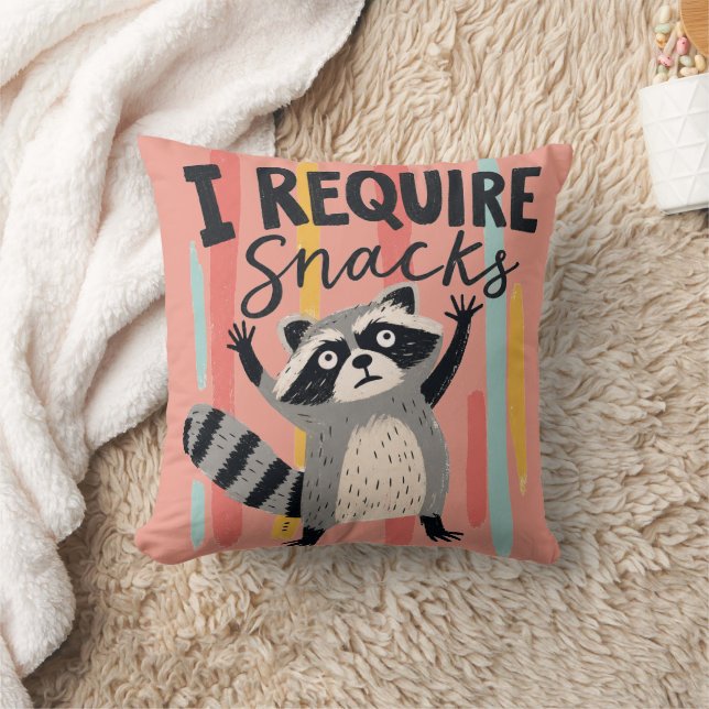 Coussin Je nécessite une conception de raton laveur drôle  (Couverture)