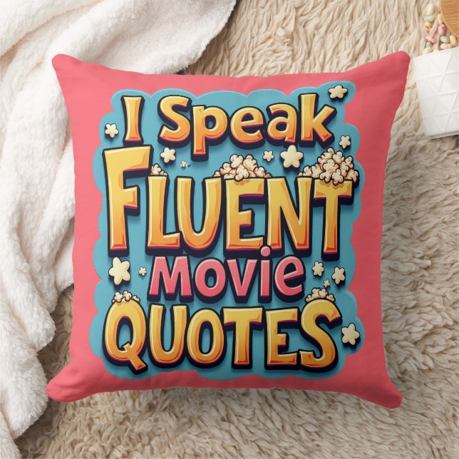Coussin Je Parle Citations De Film Fluent Retro Pop Art (Couverture)