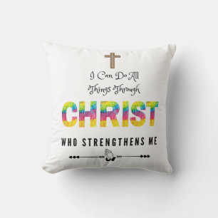 Coussin Je peux faire toutes les choses par le Christ Qui 