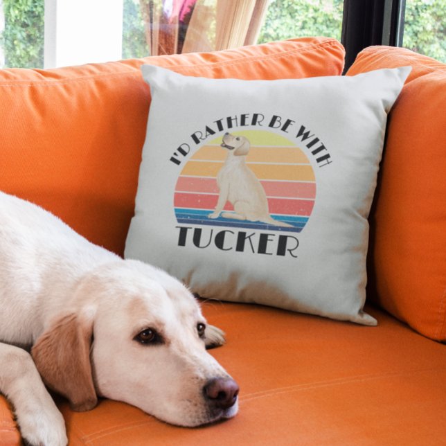 Coussin Je préférerais être avec Labrador Nom Lab (Créateur téléchargé)