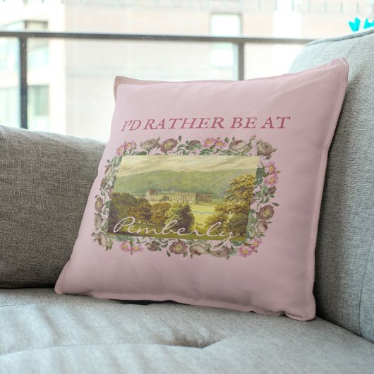 Coussin Je préférerais être chez Pemberly Jane Austen Vint