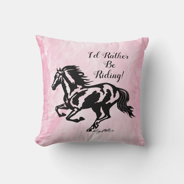Coussin Je Préférerais Faire De L'Équitation, Cheval Jeter (Recto)