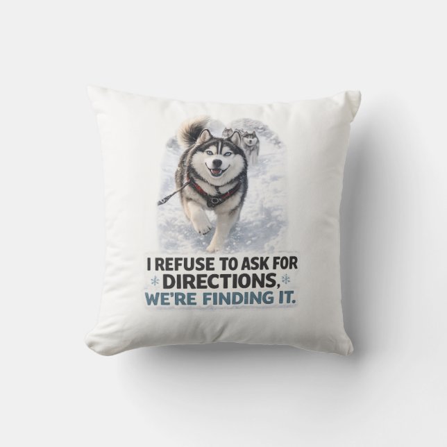 Coussin Je refuse de demander mon chemin citation drôle de (Recto)