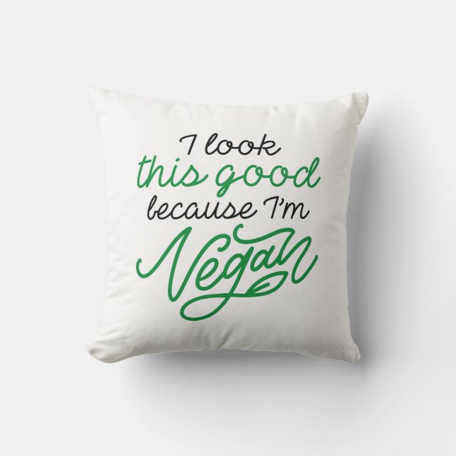 Coussin Je regarde ça bien parce que je suis Vegan (Recto)