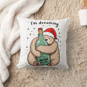 Coussin Je rêve d'un Noël de vin