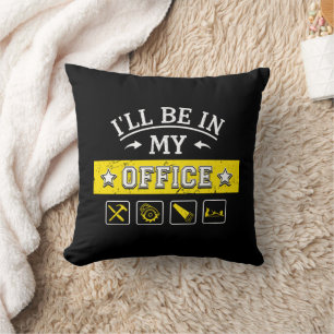 Coussin Je serai dans mon bureau - Drôle menuiserie