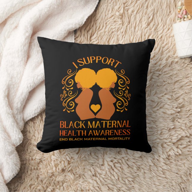 Coussin Je soutiens BLACK MATERNAL SANTÉ SENSIBILISATION M (Couverture)