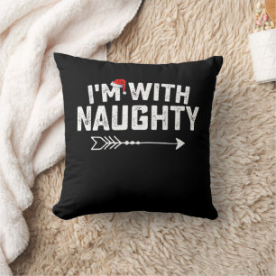 Coussin Je suis avec des couples de Noël assortis coquins