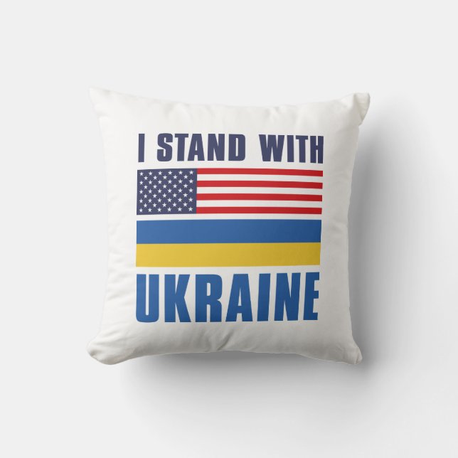 Coussin Je Suis Avec Ukraine USA (Recto)