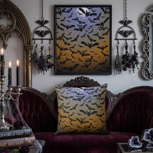 Coussin Je suis devenue folle des chauves-souris noires et