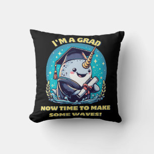 Coussin Je suis diplômé d'une licorne de mer ! Maintenant,