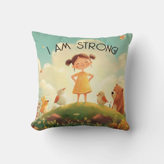 Coussin Je Suis Fort - Autonomisation des Filles (Recto)