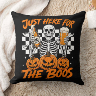 Coussin Je suis juste là pour les boos squelette d'Hallowe