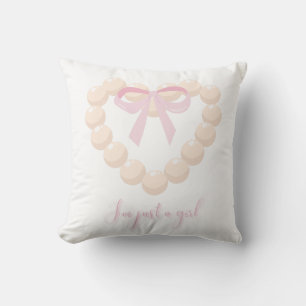 Coussin Je suis juste une fille Design de cœur de perle et