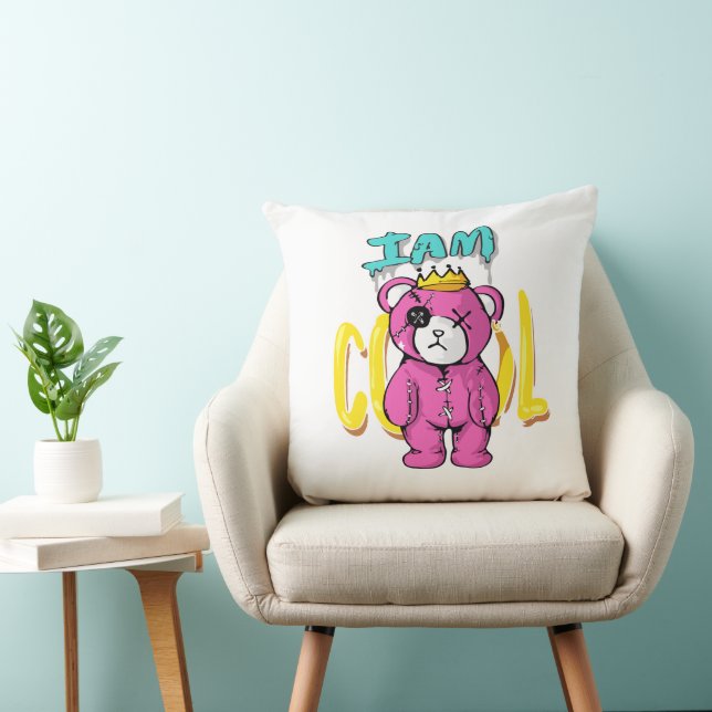 Coussin Je suis Ours Cool - Trop froid à manier! (Chaise)
