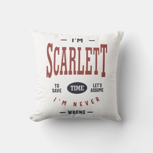 Coussin Je suis Scarlett (Recto)