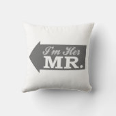 Coussin Je suis son M. (la flèche grise) (Verso)