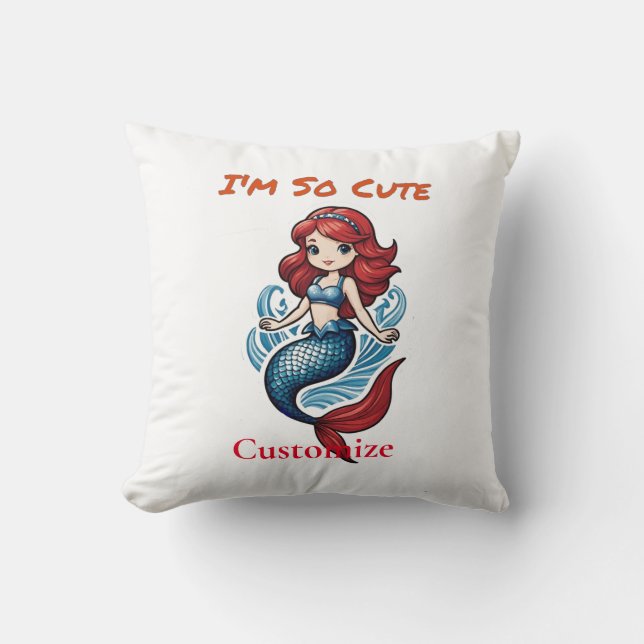 Coussin Je suis tellement mignonne Mermaid Thunder_Cove (Recto)