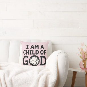 Coussin JE SUIS UN ENFANT DE DIEU Cadeau de Baby Shower