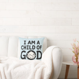 Coussin JE SUIS UN ENFANT DE DIEU Cadeau de Baby Shower