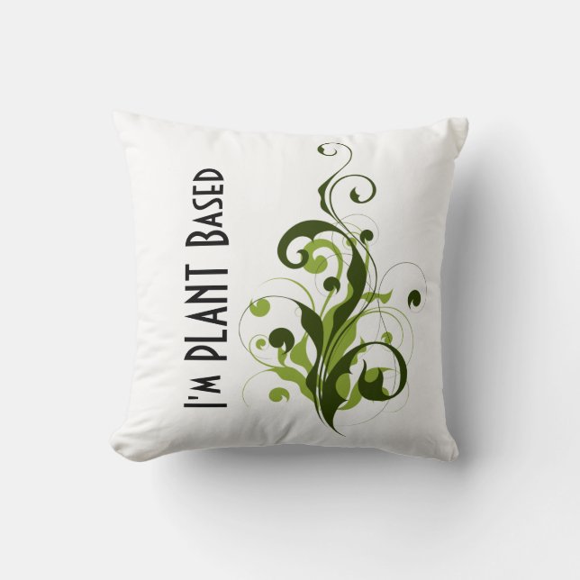 Coussin Je suis un message végétarien ou végétarien basé s (Recto)