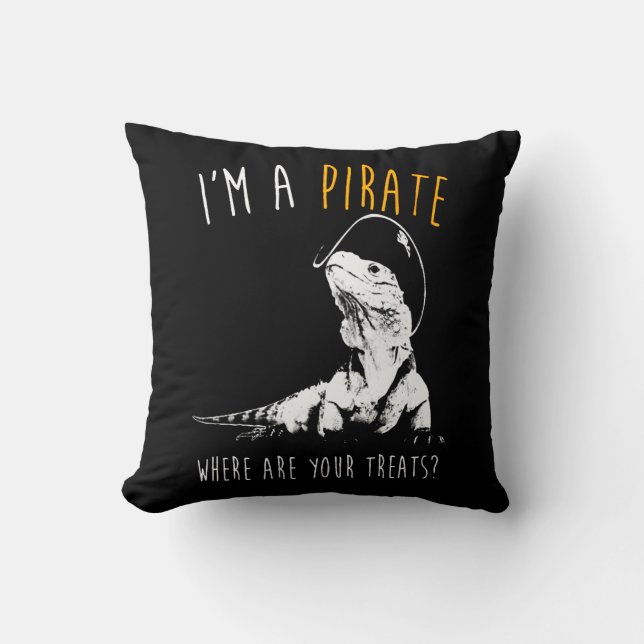 Coussin Je suis un pirate Iguana (Recto)
