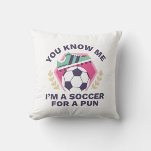 Coussin Je suis un soccer pour un jeu de mot