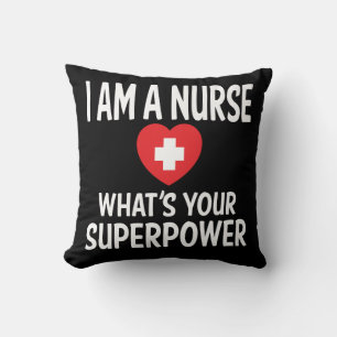 Coussin Je suis une superpuissance infirmière, infirmière