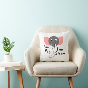 Coussin Je suis Veg Je suis Strong Baby Elephant