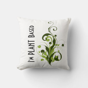Coussin Je suis végan ou végétarien à base de plantes