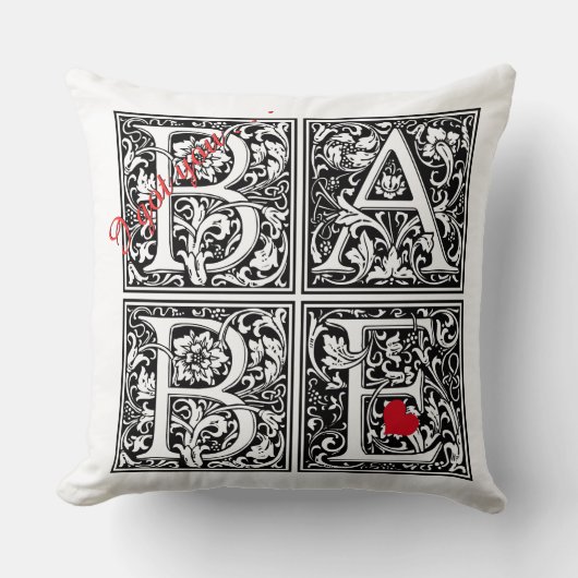 Coussin Je t'ai "BABE" (Recto)