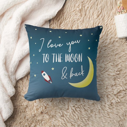 Coussin je t'aime à la lune et à l'espace arrière (Couverture)