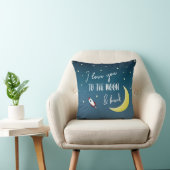 Coussin je t'aime à la lune et à l'espace arrière (Chaise)