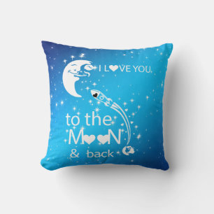 Coussin Je t'aime à la lune et au retour
