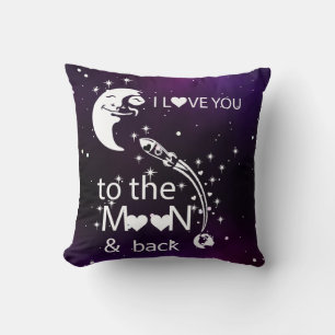 Coussin Je t'aime à la lune et au retour