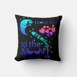 Coussin Je t'aime à la lune et au retour