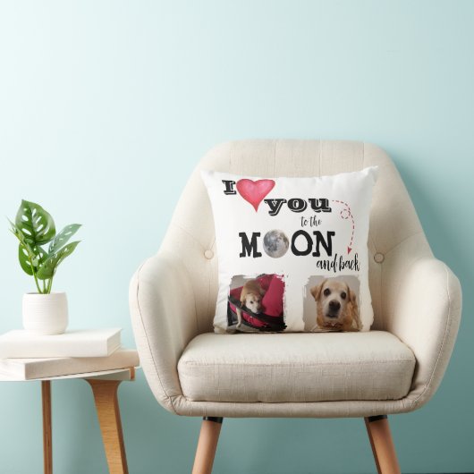 Coussin Je t'aime à l'oreiller Lune (Chaise)