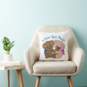 Coussin Je t'aime aussi Ours en peluche qui s'embrassent (Chaise)
