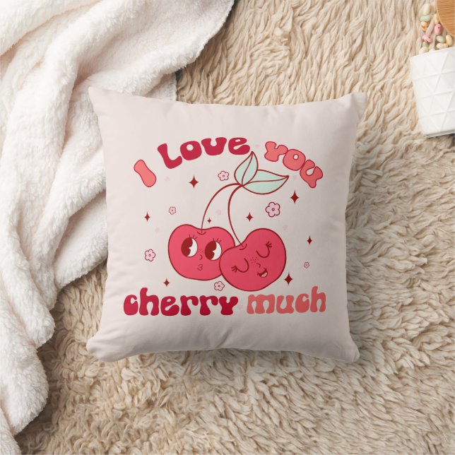 Coussin Je T'Aime Beaucoup Cherry | Cute & Punny Cherry (Couverture)
