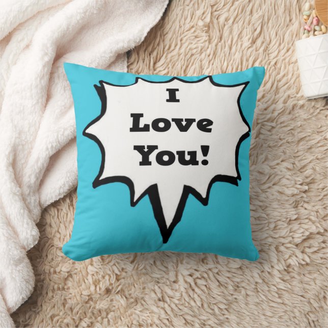 Coussin Je t'aime Bulle de Bande Dessinée  (Couverture)
