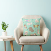 Coussin Je t'aime Chiots Illustration (Chaise)