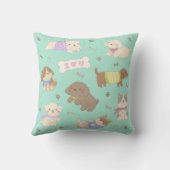 Coussin Je t'aime Chiots Illustration (Verso)