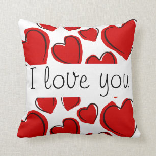 Coussin Je t'aime - Coeurs