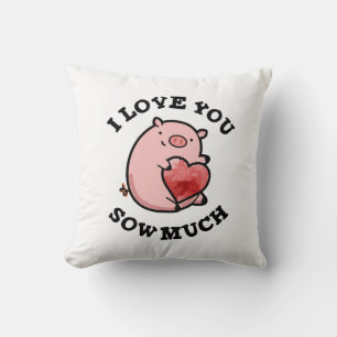 Coussin Je T'Aime Coudre Beaucoup Drôle Pun De Cochon