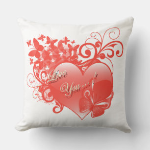 COUSSIN JE T'AIME DANS LE COEUR ROUGE