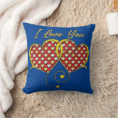 Coussin Je t'aime Design Cœurs Dorés (Couverture)