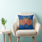 Coussin Je t'aime Design Cœurs Dorés (Chaise)