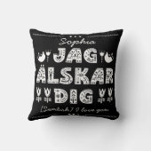 Coussin Je t'aime en suédois - Jag älskar creg (Verso)