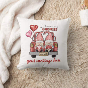 Coussin Je t'aime gnomes Valentines personnalisées